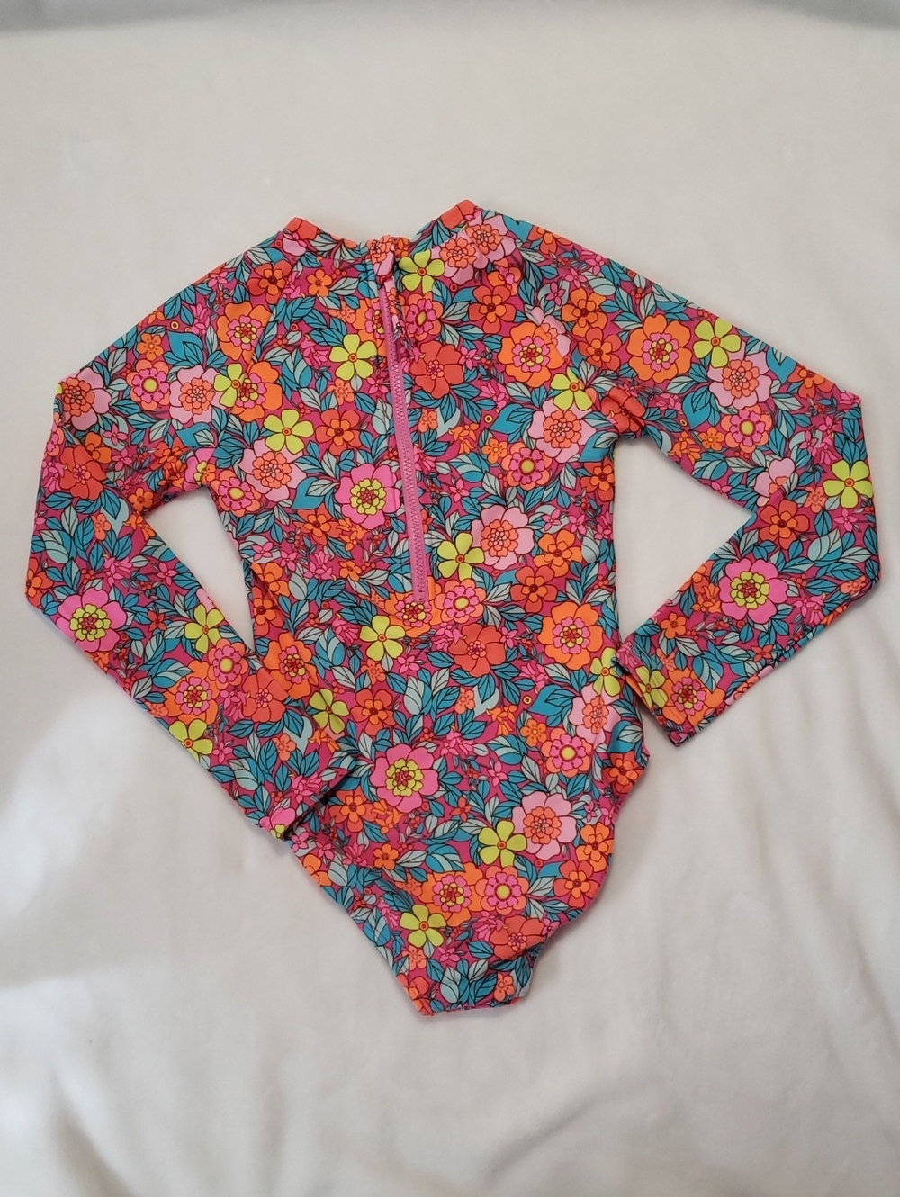 Cat & Jack Pink Floral Long-Sleeve Rashguard